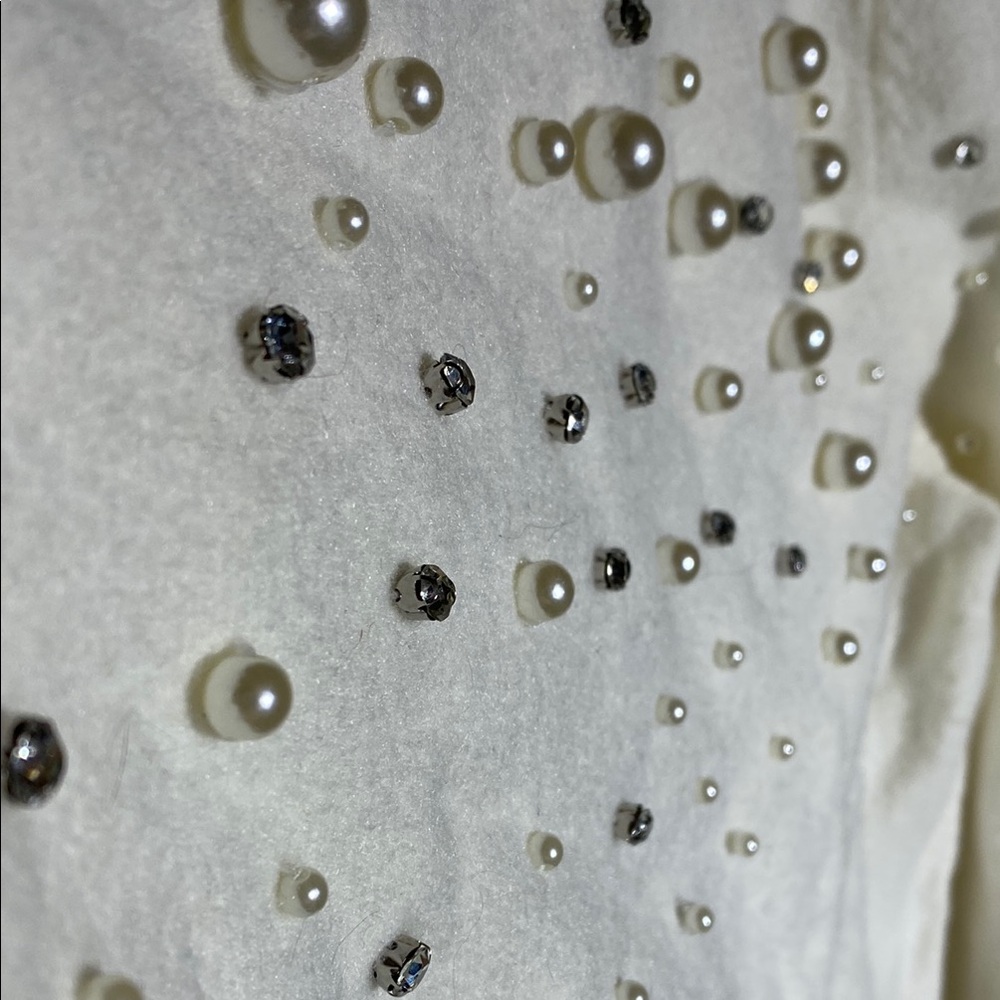 Talbots Pearl & Rhinestone Embellished Sweater - Picture 6 of 7